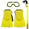 VANZACK Set da Snorkeling per Tubo Secco, Occhialini Anti-appannamento | Giallo, Taglia 25-30, PVC PC PP Eva, per Allenamento Subacqueo e Spiaggia