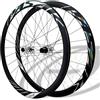 KUNYOS Ruote Anteriori E Posteriori per Bici da Strada 700C Set di Ruote A Sgancio Rapido Cerchi A Doppio Spessore Freno A Disco 100/135 Mm 24 Ore Mozzi per 8-12 velocità