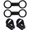 COLLBATH Universal Diving Supply 4 Pezzi Snorkel Holder in Silicone e ABS Nero per Maschera e Tubo Snorkel, Regolabile e Portatile, per Sport Acquatici