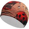 Anceky Cuffia da nuoto per donna, cuffia da nuoto per uomo, cuffia da bagno elastica alta, motivo: tracce di coccinella, cuffie da nuoto per capelli lunghi e corti