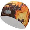 Anceky Cuffia da nuoto per donna, cuffia da nuoto per uomo, cuffia da bagno elastica alta, cuffie da nuoto Bonfire per capelli lunghi e corti