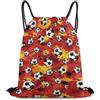 Morbuy 35x42cm Sacca Sportiva Impermeabile Zaino a Sacco (Rosso) | Zaino Traspirante Motivo Calcio Multicolore, Leggero Grande Capacità Coulisse Sportivo, per Palestra,Scuola,Viaggi,Uomo Donna