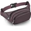 JAUSFETS Marsupio impermeabile con 3 tasche, grande capacità, Marrone, L | Marsupio regolabile per donne e uomini, cintura da corsa in materiale resistente, adatta per iPad Max 7,9 '' e telefono da