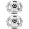 Toyvian 2 Pezzi Puleggia in Lega di Alluminio per Attrezzi Fitness, Argento | Uso Domestico in Palestra e Garage, Foro Interno 10, 5mm, Scanalatura 10mm, Profondità 8mm