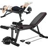 Generico Panca Multifunzione Palestra Casa, Panca da Palestra Pieghevole | Panca Pesi Regolabile con Leg Extension e Leg Curl, Carico Massimo 200 kg, Allenamento Gambe E Panca per Allenamento