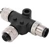 Domary Connettore a T NMEA 2000, Filettatura M12 5 Pin IP67 per Reti | Corpo in Plastica ABS, Ignifugo e Ignifugo, per Reti Marine Simrad B&G, Installazione Backbone Multiporta