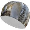 Anceky Cuffia da bagno Snow Owl Cuffia da nuoto ad alta elasticità adatta sia ai capelli lunghi che a quelli corti Cuffia da a grande e comoda per ridurre la resistenza e proteggere i capelli