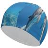 Anceky Cuffia da bagno Two Dolphins Cuffia da nuoto ad alta elasticità Adatta sia per capelli lunghi che corti Cuffia da a grande e comoda per ridurre la resistenza e proteggere i capelli