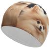 Anceky Cuffia da nuoto per donna, cuffia da nuoto per uomo, cuffia da bagno elastica alta, cuffie da nuoto per cuccioli di Pomerania, per capelli lunghi e corti