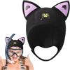Generisch Cappello subacqueo con cappuccio con orecchie di gatto | Cappuccio subacqueo con orecchie di gatto, 3 mm, in neoprene, per donne e bambini, cappello subacqueo per snorkeling