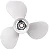 DEMULAX Elica fuoribordo 664-45954-01-El 9-7/8 X 12 Adatta for 20-30 CV in Lega di Alluminio a 3 Pale, Nera, 10 Denti scanalati, Rotazione R Elica fuoribordo per Barche