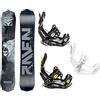 RAVEN Set da Snowboard Snowboard Lion + Attacchi Fastec FT360 Nero, Limone, Bianco