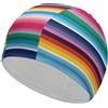 Anceky Cuffia da nuoto impermeabile per adulti, con strisce messicane colorate e fiori AAAAAA, per donne, capelli lunghi e corti