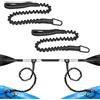 SLIAXINT 2 Pezzi Paddle Leash per Kayak, Nero Corda di Sicurezza con moschettone | leash elastico pagaia barca pesca 114-158cm, estensibile kayak paddle leash anti smarrimento, per canoa, barca, paddle