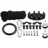 Abaodam Kit Carrello Ancoraggio Kayak Fermaglio, Tacchetto, Pulegge | Nylon e Metallo, Facile Installazione in Fori Chiusi, Uso Outdoor e Sport Acquatici, Nero