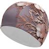 Anceky Cuffia da nuoto per donna, cuffia da nuoto per uomo, cuffia da bagno elastica alta, elegante cuffia da nuoto floreale decorativa in oro rosa per capelli lunghi e corti