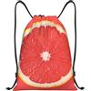 asbwuo Zaino con coulisse a forma di pompelmo maturo, leggero e adatto per fitness, sport, con spallacci