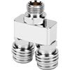 POENVFPO Sdoppiatore per Tubo Scuba LP 200psi, Adattatore per Tubo Doppio | Costruzione in Ottone Cromato, Filettatura 9/16-18 UNF, Pressione di Esercizio 200 Psi, Riduce L'ingombro dei Tubi