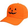 Generic Cappellino da baseball con zucca di Halloween, ricamato, divertente, unisex, regolabile, traspirante, per uso quotidiano, novità per feste per adulti e ragazzi