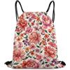 Morbuy 35x42cm Sacca Sportiva Impermeabile Zaino a Sacco (Rosa Viola) | Zaino Traspirante Stile Floreale e Piante, Leggero Grande Capacità Coulisse Sportivo, per Palestra,Scuola,Viaggi,Uomo Donna