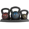 Hmluxury Set kettlebell 5/10/15LB con impugnatura antiscivolo, attrezzatura compatta per la palestra domestica per allenamento della forza, fitness, riabilitazione