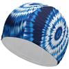 Anceky Cuffia da bagno blu tie-dye, cuffie da nuoto ad alta elasticità, adatte sia per capelli lunghi che per capelli corti, comoda cuffia da a grande per ridurre la resistenza e proteggere i capelli.