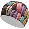 Anceky Cuffia da bagno al gusto di biscotti macaron, cuffie da nuoto ad alta elasticità, adatte sia ai capelli lunghi che ai capelli corti, comoda cuffia da a grande per ridurre la resistenza e protegge