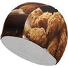 Anceky Cuffia da bagno con piatto di pollo fritto Cuffie da nuoto ad alta elasticità adatte sia per capelli lunghi che per capelli corti Comoda cuffia da a grande per ridurre la resistenza e proteggere