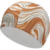 Anceky Cuffia da nuoto per donna, cuffia da nuoto per uomo, cuffia da bagno elastica alta, motivo ondulato arancione, cuffie da nuoto per capelli lunghi e corti