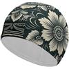 Anceky Con fiori AAAAAA verde scuro, cuffia da nuoto impermeabile per adulti, cuffie da bagno per donne, capelli lunghi e corti