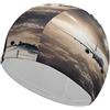 Anceky Cuffia da nuoto con foglie di pesca per donne e uomini, cuffie da bagno impermeabili, mantengono i capelli asciutti, elastiche, cuffie da nuoto per adulti, comoda cuffia da nuoto per capelli lunghi, c