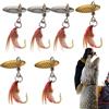 Duroecsain Esche Da Pesca 6 Esche In Metallo Rotante Brillanti Realistiche | Esche Di Pesca Accessori Per Bar Per Acqua Salata Lago Fiume Mare Stagno Riva Trota Pesce Gatto Crapetto Dorato Giallo