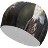 Anceky Cuffia da bagno White Head Eagle, cuffie da nuoto ad alta elasticità, adatte sia per capelli lunghi che corti, comoda cuffia da a grande per ridurre la resistenza e proteggere i capelli.