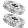 Zerodeko 2 Pezzi Puleggia in Lega di Alluminio, Ricambio Silenzioso | Uso Domestico e Allenamento, Foro Interno 10, 5mm, Scanalatura 10mm Profonda 8mm, Colore Argento