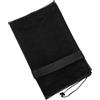HOMSFOU Borsa Sportiva a Rete con Coulisse per Palloni, Nero | Capacità 20-35l, Poliestere Robusto, per Scuola e Palestre, Tracolla Comoda e Uso Semplice