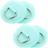 NESTINGHO 4 Pezzi Kit Anelli a Forma in Acciaio Inox per Paddle Board Sup | Anelli Autoadesivi in Pvc, Fissaggio per Carichi e Corde, Colore Verde Chiaro, Accessorio per Tavole e Kayak