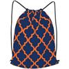 asbwuo Marocchino Pattern Arancione Navy Blue Outdoor Leisure Coulisse Zaino, Leggero Impermeabile Borsa Sportiva per Uomo e Donna - Palestra, Yoga, Viaggi