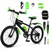 SABUIDDS Mountain bike da 20 pollici, per bambini, 7 marce, 75 kg | 20 pollici, 7 marce, portata 75 kg. Telaio in acciaio al carbonio, parafanghi, portabevande, campanello bussola. Per bambini