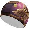Anceky Cuffia da nuoto per donna Cuffia da nuoto per uomo Cuffia da bagno elastica alta Owl_77869786 Cuffie da nuoto per capelli lunghi e corti