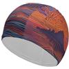 Anceky Cuffia da nuoto per donna, cuffia da nuoto per uomo, cuffia da bagno elastica alta, cuffie da nuoto Sunset and Island per capelli lunghi e corti