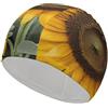 Anceky Cuffia da nuoto per donna, cuffia da nuoto per uomo, cuffia da bagno elastica alta, cuffia da nuoto Bloom Sunflower per capelli lunghi e corti