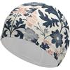 Anceky Cuffia da nuoto per donna, cuffia da nuoto per uomo, cuffia da bagno elastica alta, cuffie da nuoto blu pesca e blu navy per capelli lunghi e corti