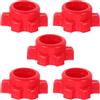 HEANUJJ 5 Pezzi Dado di Fissaggio per Manubri e Bilanciere da 25mm, Rosso | PVC Elettroplaccato e Lucidato, Riduce Attrito e Usura, Blocco Sicuro per Palestra Domestica