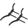HAKIDZEL 2 Pezzi Galloccia Marina a Camma da 4 Pollici in Acciaio Inox Nero | Struttura a Doppio Corno, Viti Incluse, per Cavo Metallico e Kayak, Finitura Nera Elegante