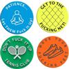 Peosaard Ammortizzatori per racchette da tennis 4 pezzi Slogan ispiratore Divertente Ammortizzatore da tennis in silicone rotondo Ammortizzatore portatile per racchetta