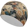 Anceky Bluebird and Flowers Lovely Koala - Cuffia da nuoto impermeabile per adulti, per donne, capelli lunghi e corti