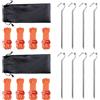 TRIWONDER Tiranti per Corde da Tenda Paracord 3mm Tenditori Regolabili Antivento per Campeggio Teloni Ombrelloni Spiaggia Giardino Gazebo (02 Arancione - 8 Pezzi (Corde(φ3mm) + picchetti + Borsa))