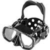 IST Maschera subacquea IST ProEar con copriorecchie, attrezzatura per la compensazione della pressione per immersioni subacquee, doppia lente in vetro temperato (silicone nero)