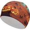 Anceky Cuffia da nuoto per donna, cuffia da nuoto per uomo, cuffia da bagno elastica alta, cuffie da nuoto per Halloween per capelli lunghi e corti