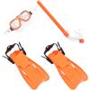 VILLFUL Set Snorkeling Maschera, Boccaglio e Pinne Arancia | Plastica, Design Semplice e Leggero, Visione Limpida, Comodo da Indossare, Riduce L'affaticamento Mandibolare